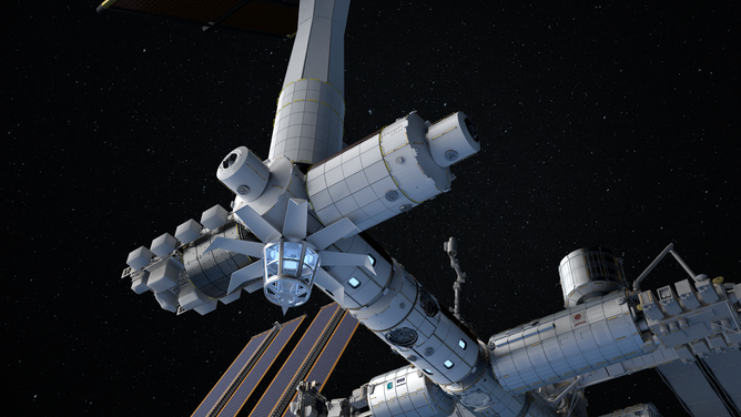 A rendering of Axiom Space's commercial space station. 
