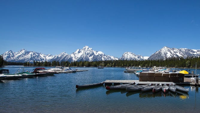Colter Bay in June at Jackson Lake in Grand Teton National Park.