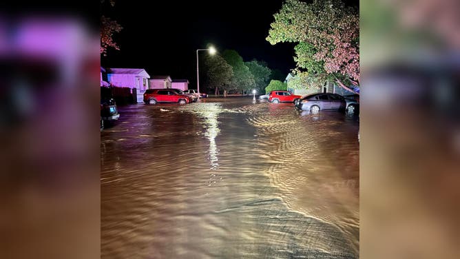 This photo shows the emergency response to flash flooding in Cleveland County, Oklahoma, on Tuesday, June 4, 2024.