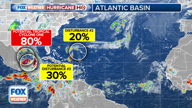 The tropical weather outlook for the Atlantic Basin.