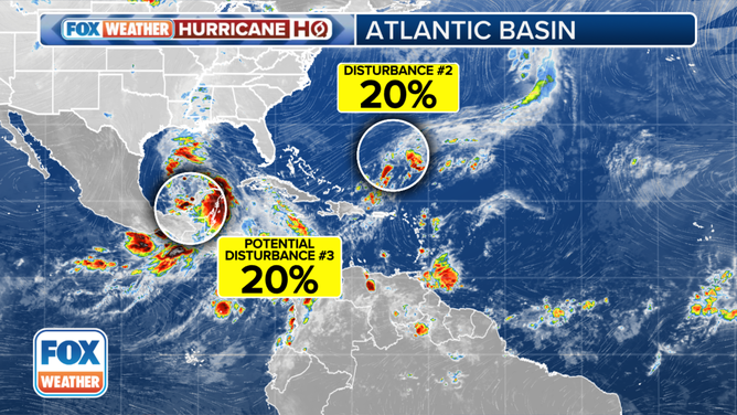 The tropical weather outlook for the Atlantic Basin.
