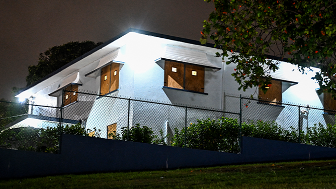 A boarded building is pictured before hurricane Beryl lands in Bridgetown, Barbados on June 29, 2024. Much of the southeast Caribbean was on alert June 29, 2024 as Beryl strengthened into the first hurricane of the 2024 Atlantic season, with forecasters warning it will swiftly become a major storm. (Photo by CHANDAN KHANNA / AFP) (Photo by CHANDAN KHANNA/AFP via Getty Images)