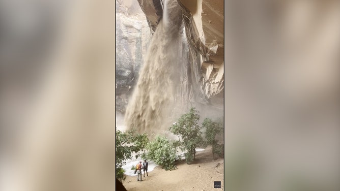 A raging waterfall cascading down the Morning Glory Arch was not enough to deter an experienced outdoorsman on June 21, 2024.