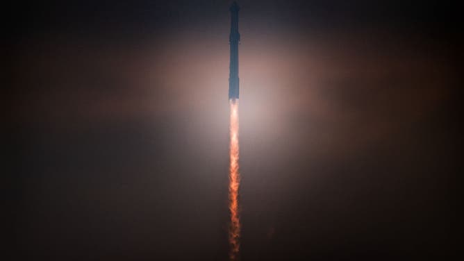 The SpaceX Starship launches during its fourth flight test from Boca Chica beach on June 06, 2024 in Brownsville, Texas.