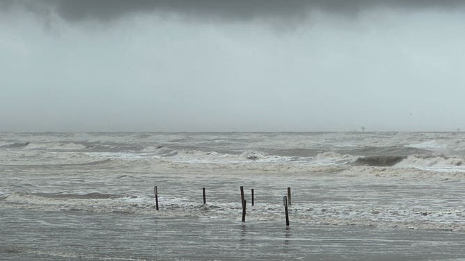 An angry Gulf of Mexico as a result of Tropical Storm Alberto on Thursday, June 20, 2024.