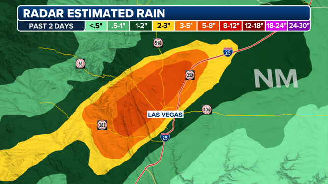 Las Vegas NM Estimated Rain