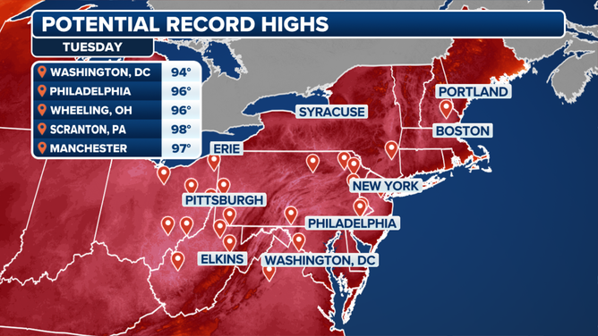 Tuesday Record Highs Plot