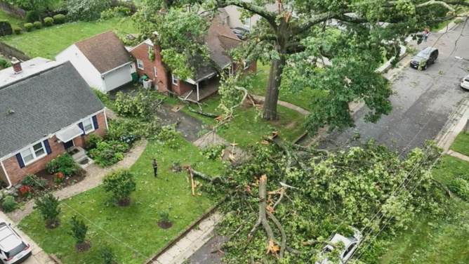 Aerial images of Maryland tornado damage