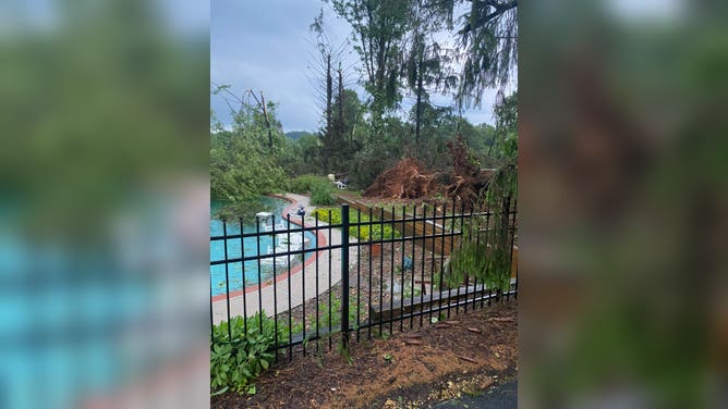 The Sykesville Fire Department in Maryland reported at least 10 structures were damaged during Wednesday’s severe storms.