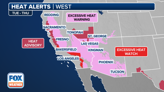 Heat alerts have been issued for several states across the western U.S.