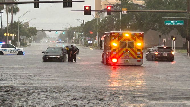 Flooding in Sarasota, Florida on Tuesday