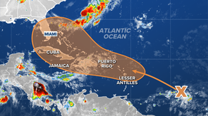 Atlantic disturbance could become tropical depression or storm and track toward Florida this week