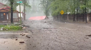 Watch: Torrential rains triggers flash flooding in New Mexico village devastated by deadly wildfires