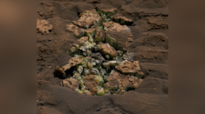 Rock crushed by Mars rover reveals crystals never before seen on Red Planet