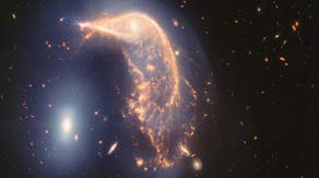 'Penguin' and 'egg' galaxy's cosmic dance celebrate James Webb Telescope's 2nd anniversary