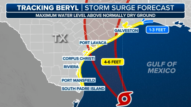 Beryl storm surge forecast.