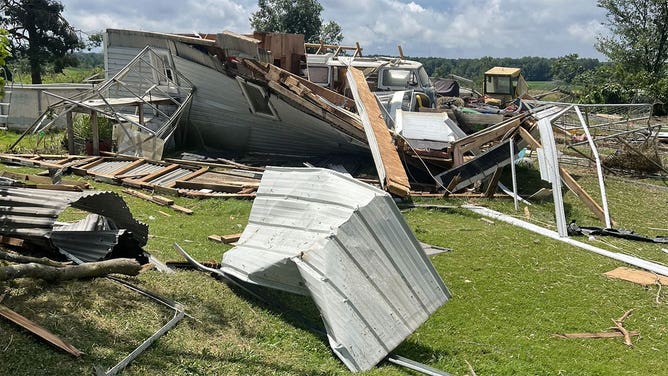 Damage after apparent tornadoes is seen in Chautauqua and Erie counties in New York on July 10, 2024.