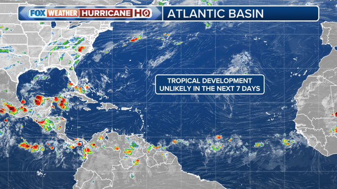 Tropical development is not expected in the Atlantic Basin over the next seven days.