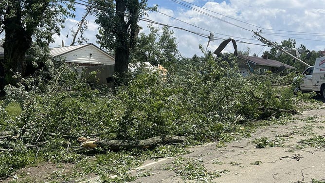 Damage after apparent tornadoes is seen in Chautauqua and Erie counties in New York on July 10, 2024.