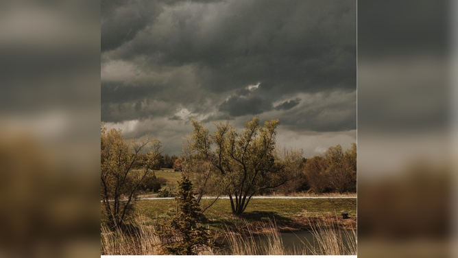 Clouds ahead of the Elkhorn, Nebraska tornado on April 26, 2024. 