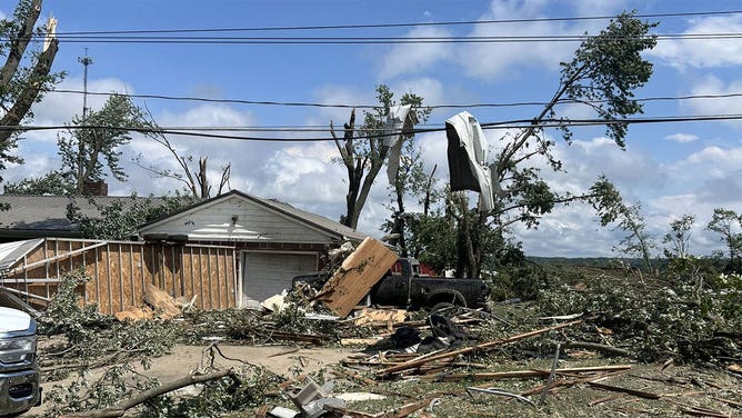 Damage after apparent tornadoes is seen in Chautauqua and Erie counties in New York on July 10, 2024.