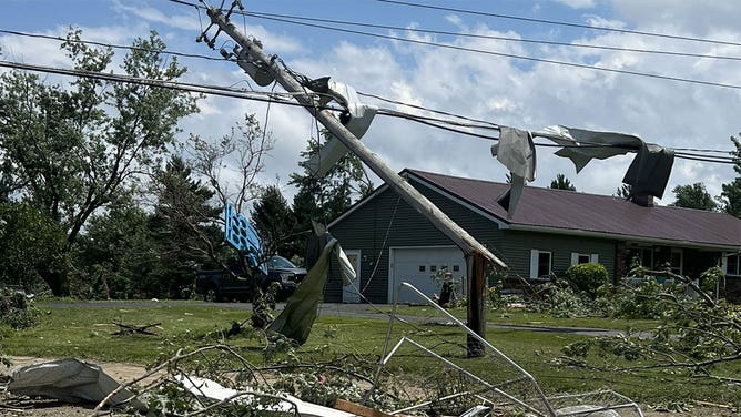 Damage after apparent tornadoes is seen in Chautauqua and Erie counties in New York on July 10, 2024.