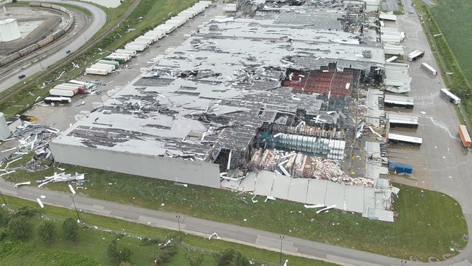 Tornado damage in Mt. Vernon, Indiana