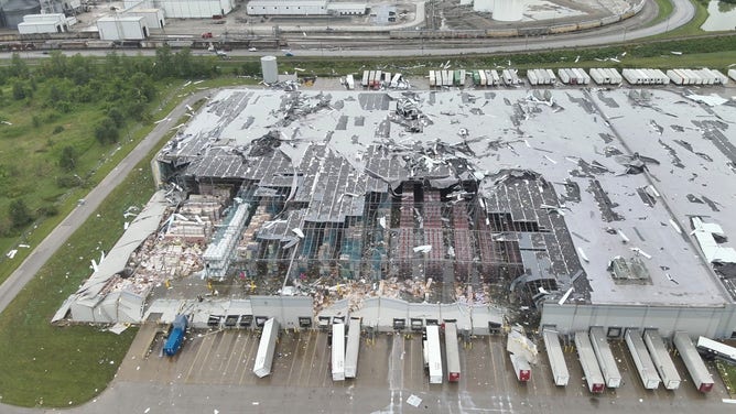 Tornado damage in Mt. Vernon, Indiana
