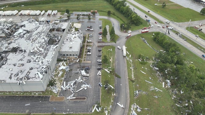 Tornado damage in Mt. Vernon, Indiana