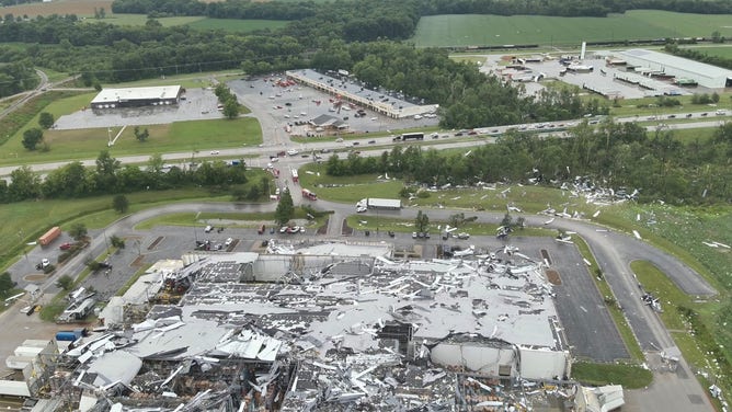 Tornado damage in Mt. Vernon, Indiana