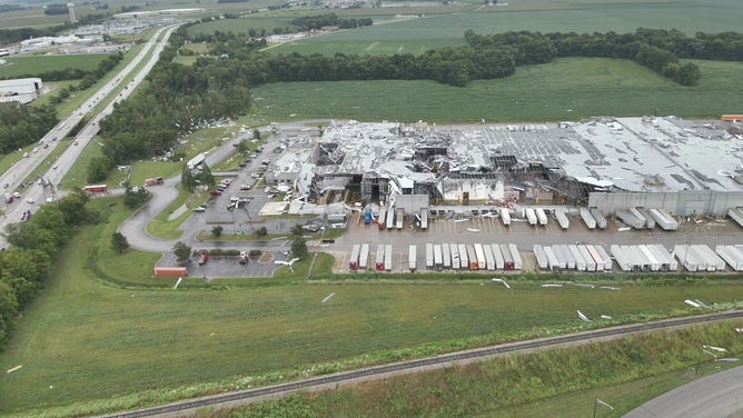 Tornado damage in Mt. Vernon, Indiana