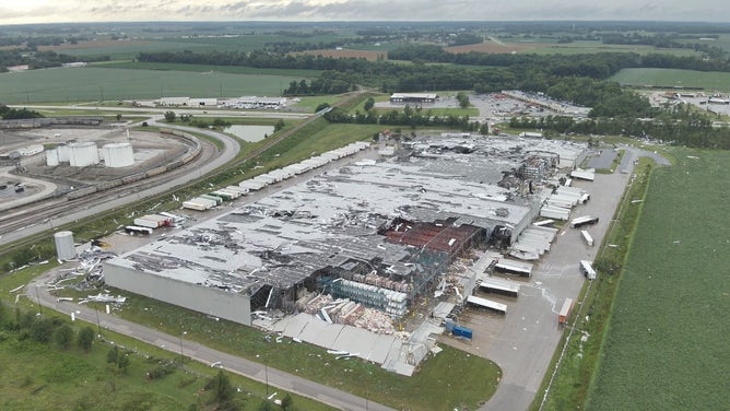 Tornado damage in Mt. Vernon, Indiana