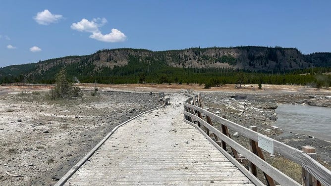 After the hydrothermal eruption at Yellowstone National Park.
