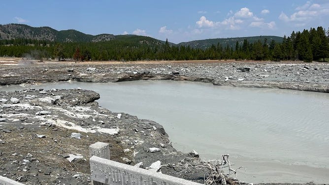 After the hydrothermal eruption at Yellowstone National Park.