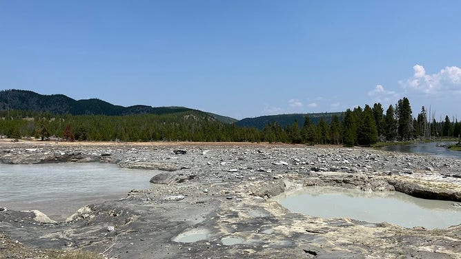 After the hydrothermal eruption at Yellowstone National Park.