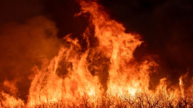 This image shows the intense flames from the Sandhurst Fire burning outside Salt Lake City on Saturday, July 20, 2024.