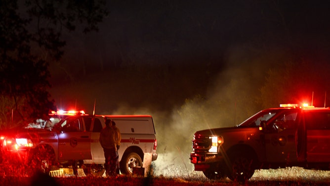 Firefighters are in action as Thompson Fire of wildfires continue in Oroville of Butte County in California on July 2, 2024. (Photo by Tayfun Coskun/Anadolu via Getty Images)