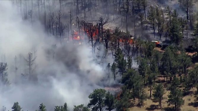 This image shows the Stone Canyon Fire burning in Colorado on Wednesday, July31, 2024.