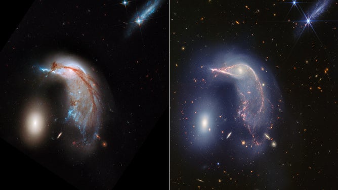 Hubble & Webb images of Arp 142