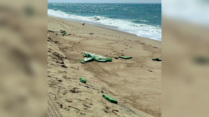 Debris from a Vineyard Wind turbine on Nantucket south shore beaches on July 16, 2024.