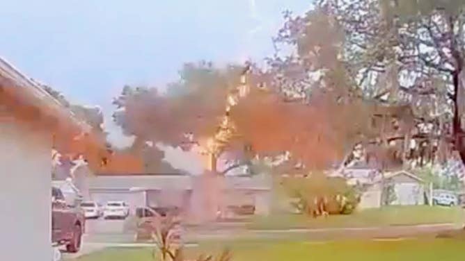 Lightning strike in Valrico, Florida. 