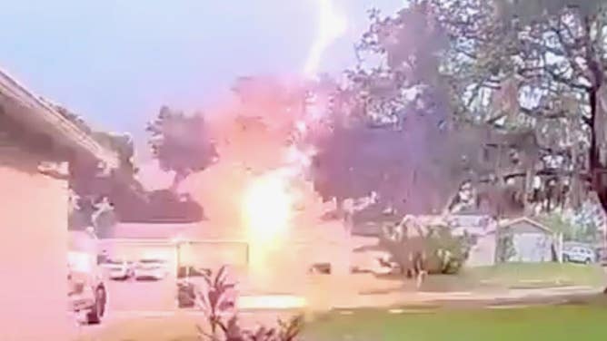 Lightning strike in Valrico, Florida. 