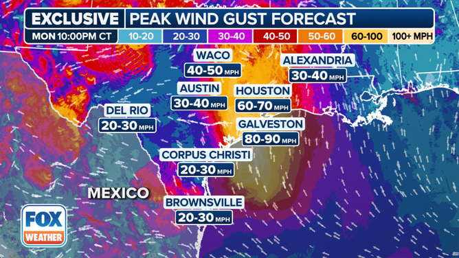 Texas Wind Gust Swath
