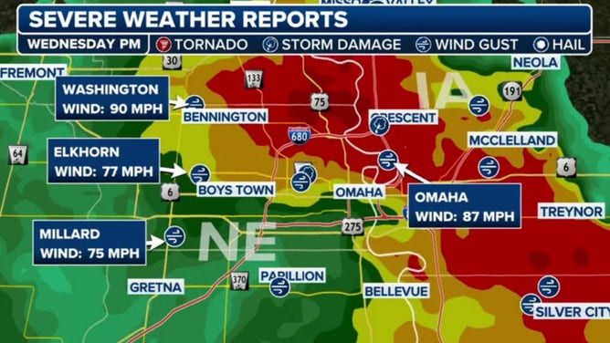 Severe weather reports from Wednesday 7/31/2024