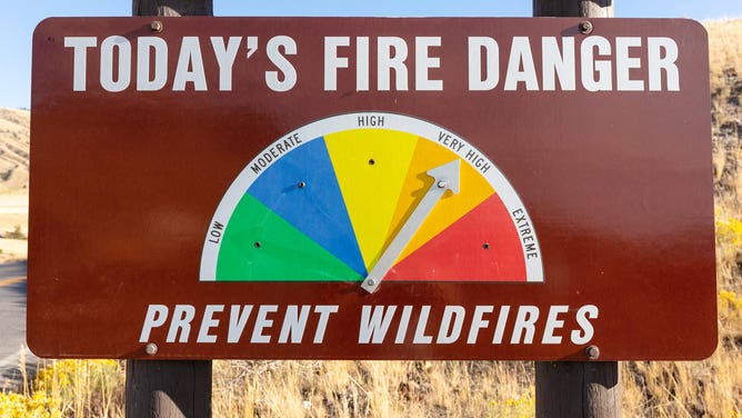 Fire danger level of "Very High."