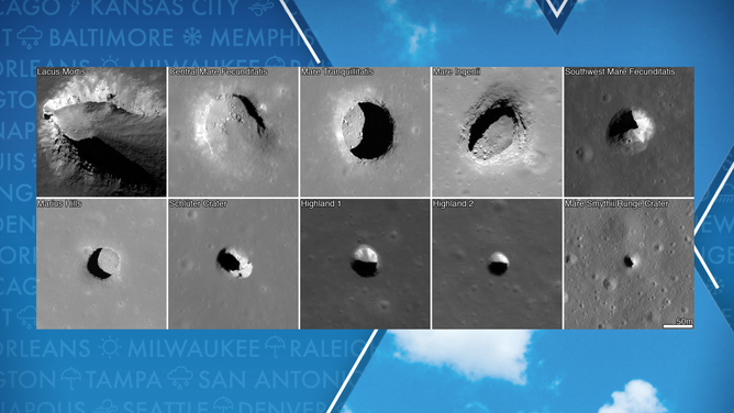 Images from NASA’s LRO spacecraft show pits detected on the Moon.