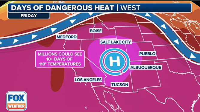 Heat dome across the West