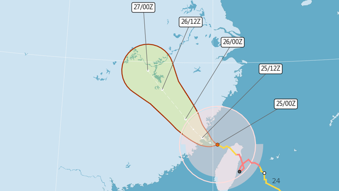 Forecast track for Typhoon Gaemi.