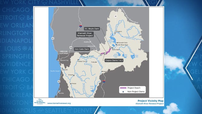 Klamath dam removal project map