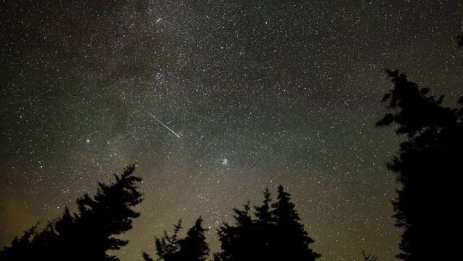 Der Perseiden-Meteorschauer am Mittwoch, 11. August 2021, in Spruce Knob, West Virginia.